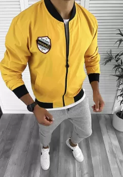 Geaca barbati de toamna mustar din fas subtire 12334 N2-5.1 6.1 imagine