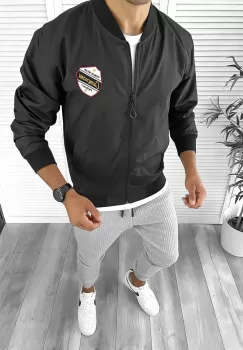 Geaca barbati de toamna neagra din fas subtire 12334 D7-1 imagine