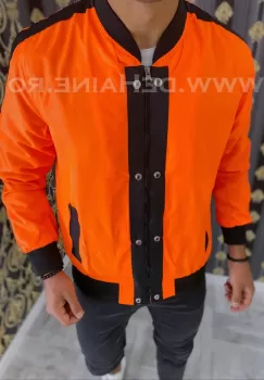 Geaca barbati de toamna portocalie din fas subtire B5982 P18-3.1 imagine