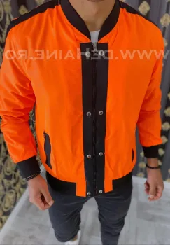Geaca barbati de toamna portocalie din fas subtire cu mic defect DEFB5982 O2-5.3 imagine