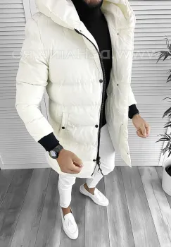 Geaca barbati groasa alba de iarna 1100 126-3 imagine