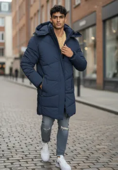 Geaca barbati groasa de iarna  bleumarin M25 imagine