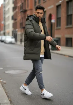 Geaca barbati groasa de iarna  kaki 2208 imagine