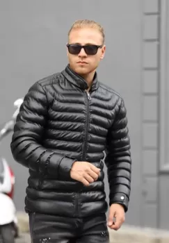 Geaca barbati groasa neagra de iarna 123438 imagine