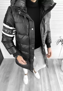 Geaca barbati groasa neagra de iarna 9025 E/** imagine