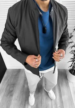 Geaca barbati piele ecologica neagra 13025 57-1 imagine