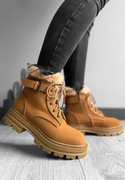 Ghete dama crem imblanite LA302 imagine