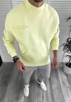 Hanorac barbati galben slim fit K226 E imagine