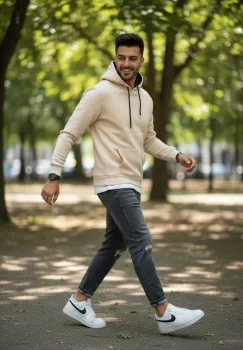 Hanorac barbati slim fit  crem 13411 imagine