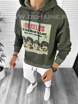 Hanorac barbati slim fit kaki K113 X17-1.2 imagine