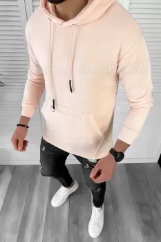 Hanorac barbati slim fit roz K150 89-3 imagine