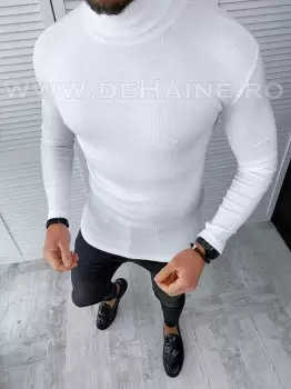 Helanca barbati alba slim fit cu defect 2746 D4-4.4 imagine