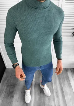 Helanca barbati kaki slim fit 13044 D3-2.2 imagine