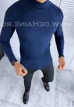 Helanca barbati slim fit bleumarin A8089 M3 imagine