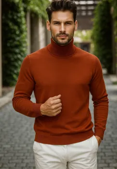 Helanca barbati slim fit caramiziu 13416 imagine