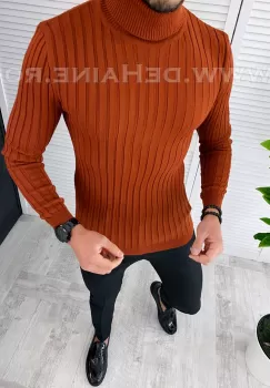 Helanca barbati slim fit caramiziu B2736  imagine