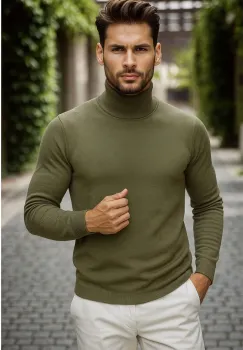 Helanca barbati slim fit kaki 13416 imagine