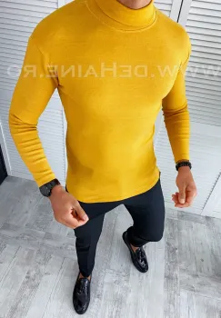 Helanca barbati slim fit mustar A2877 imagine