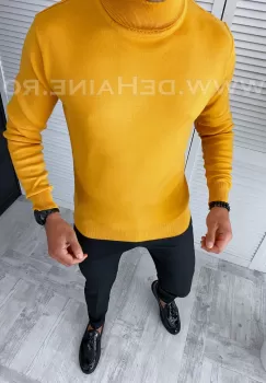 Helanca barbati slim fit mustar A3041 P18-1 2 3 imagine