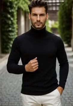 Helanca barbati slim fit neagra 13416 imagine