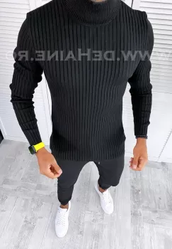 Helanca barbati slim fit neagra T3717 O1-4.3 imagine