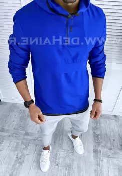 Jacheta barbati de primavara albastra din fas subtire B2370 O4-1 imagine