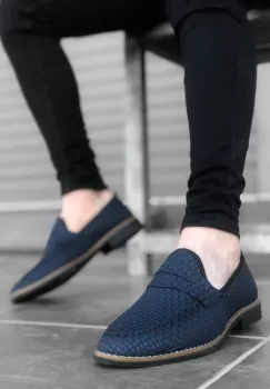 Mocasini barbati albastri 12219 imagine