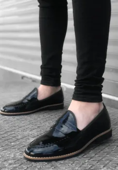 Mocasini barbati negri  tapla subtire  piele eco  comozi 12221 N3.N4-1 imagine