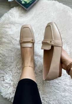 Mocasini dama bej 606 imagine