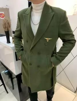 Palton barbati kaki B7575 E 203-3 imagine