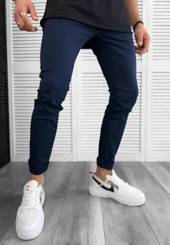 Pantaloni barbati casual bleumarin A8507 K8 imagine