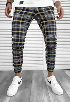Pantaloni barbati casual in carouri 11951 imagine