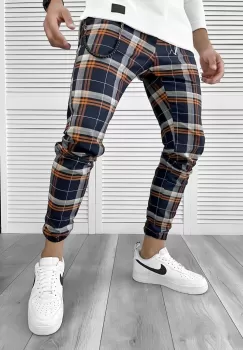 Pantaloni barbati casual in carouri 11952 imagine