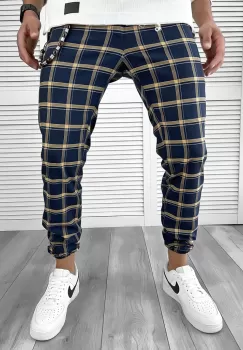Pantaloni barbati casual in carouri 11958 imagine