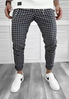 Pantaloni barbati casual in carouri 11961 imagine