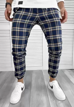 Pantaloni barbati casual in carouri 11964 imagine