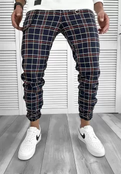Pantaloni barbati casual in carouri 11967 imagine