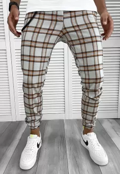 Pantaloni barbati casual in carouri 12115 SD imagine