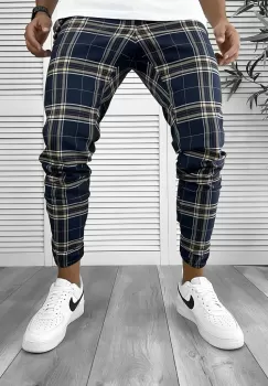 Pantaloni barbati casual in carouri 12288 SD imagine