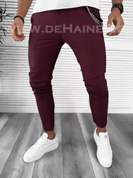 Pantaloni barbati casual regular fit grena 9886 F8-2 imagine