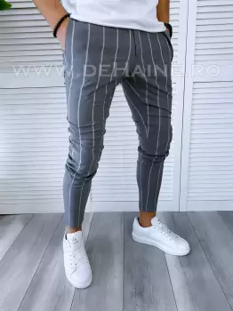 Pantaloni barbati casual regular fit gri B1644 E imagine