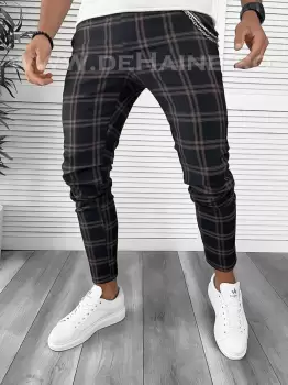 Pantaloni barbati casual regular fit in carouri B7943 130-5 E imagine