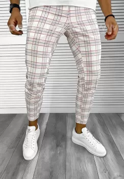 Pantaloni barbati casual regular fit in carouri B8497 B3-4 imagine