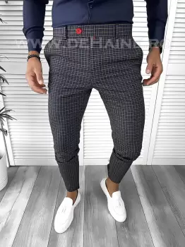 Pantaloni barbati eleganti carouri B9084 e imagine