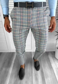 Pantaloni barbati eleganti gri A4960 F3-5.3 / E 9-2 ~ imagine