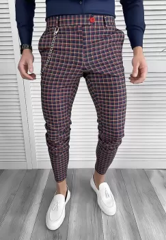 Pantaloni barbati eleganti in carouri 10061 imagine