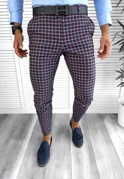 Pantaloni barbati eleganti in carouri 10061 F2-3.3 / 10-4 E ~ imagine