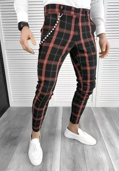 Pantaloni barbati eleganti in carouri 10404 imagine