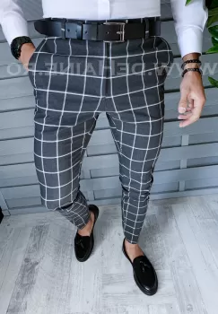 Pantaloni barbati eleganti in carouri B1548 i4-4 imagine