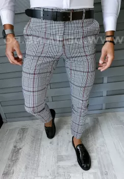 Pantaloni barbati eleganti in carouri B1735 i15-2 imagine